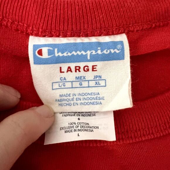 Champion Red Short Sleeve Logo Tee Shirt - Picture 3 of 4